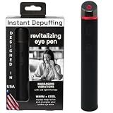 CM Concepts 4-in-1 Eye Depuffing Wand with Vibration Massage, Red Light & Cold + Heat, Unisex, Designed in USA