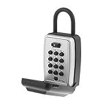 Master Lock Black Outdoor Key Lock Box with Push Buttons to Hide a Key, Easily Set, Share, and Change Combination for Tenants, Guests, Clients, Move Between Listings, 5422E