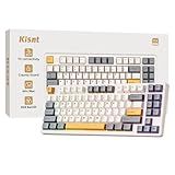Kisnt KN85 Wireless Mechanical Gaming Keyboard, 75% Layout with RGB Backlit, Custom Hot Swappable, Creamy Sound, Bluetooth/2.4GHz/USB-C Compatible with Windows/Mac/PC(Retro Beige,Linear Switch)