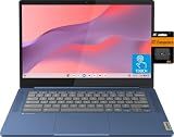 Lenovo Chromebook 14 Touchscreen Laptop (14" FHD Touch Display, 8-Core MediaTek Kompanio 520, 4GB RAM, 128GB Storage (64GB eMMC+64GB SD)), Webcam, 13-Hrs Long-Battery Life, Chrome OS, Abyss Blue