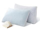 Lyralith Shredded Memory Foam Cooling Soft Bamboo Viscose Pillows Queen Size Set of 2, Adjustable Hypoallergenic Hotel Quality Bed Pillows for Side, Stomach or Back Sleeper, Oeko-TEX Certified