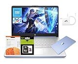 HP 14" Laptop, Quad-Core Processor(Beat i3), 4GB RAM 256GB Storage (128GB UFS+128GB SD Card), 1-Year Office 365 Copilot AI Wi-Fi 6 Win11 Computer for Business Creator Work Student Study W/Accessory