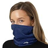 Merino.tech Merino Wool Ski Neck Gaiter - Face Mask Neck Warmer for Men & Women (165 Windsor Blue)