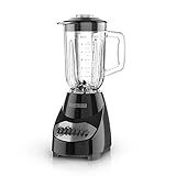 BLACK+DECKER 10-Speed Countertop Blender, Pulse Button, 6-Cup Glass Jar, Dishwasher-Safe, Stainless Steel Blade, Suction Feet