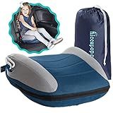 hiccapop UberBoost Inflatable Booster Car Seat | Travel Booster Car Seat | Portable Booster Seat for Toddlers, Kids, Child (Navy/Gray)