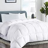 COHOME Queen Size Cooling Comforter, All-Season Quilted Down Alternative Duvet Insert, Luxury Hotel Breathable GentleSoft Comforter with Anti-Clump Tech & 8 Tabs - Reversible - White 88“ x 88” inches