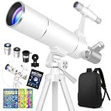 Hawkko Telescope Kit for Kids 8-12, 80mm Aperture 500mm Portable Telescope