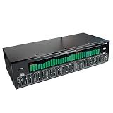 Stereo Graphic Equalizer, Digital Audio Equalizer with Dynamic LED Spectrum Display, Noise Reduction & Independent Tuning, Professional Audio Processor for Home Theater, Recording Studio (Black)