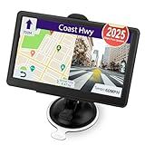 Car GPS, GPS Navigator for Truck RV Car GPS Navigation System, 7 inch Touchscreen Truck Navigator with 2025 America/Canada/MX Maps, Free Lifetime Update, Voice Guidance, Speed Warning for Trucker