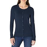 Amazon Essentials Women's Lightweight Crewneck Cardigan Sweater (Available in Plus Size), Navy, Medium