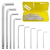 Zoikuloi 9 PCS Hex Key Set, Ball-End Allen Wrench Set, CR-V Allen Key Set, Metric Hex Wrench Set with 1.5-10MM Sizes, Ergonomic Non-Slip Portable Storage Case for Furniture, Bike, Electronics