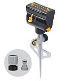 Melnor 65137AMZ MiniMax Turbo Oscillating Sprinkler on Step Spike, 4000 sq. ft., 4-Way Adjustable, Quick Connect Bundle, Yellow