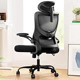 Marsail Ergonomic Office Chair: Office Desk Chair with High Back Mesh and Adjustable Lumbar Support Rolling Work Swivel Task Chairs with Wheel 3D Armrests and Headrest