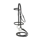 Silver Fox Raised Snaffle Bridle Black Cob