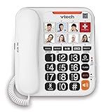 VTech SN1127 Amplified Corded Senior Phone with Answering Machine, 8 Photo Speed Dial, 90dB Loud Ringer, Big Buttons
