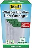 Tetra Whisper Bio-Bag Medium Filter Cartridges for Aquariums, 3 Count, Ready to Use, Fits Tetra Whisper Fish Tank Filters 5-10 Gal, PF-10, IQ 10