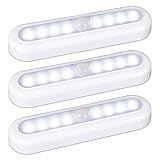 STAR-SPANGLED 7” Motion Sensor Lights Indoor AAA Battery, 3 Pack Cool White