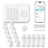 Alarm System for Home Security,20-Piece WiFi+4G Home Alarm DIY Kit,SOS Button,Window Alarms,Remotes,Motion Detectors,Phone App Control,Work with Alexa/Google,NO Monthly Fee for Apartment,Kids Safety