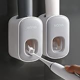 MOPMS Automatic Toothpaste Dispenser Wall Mounted for Kids and Adult 2Pcs