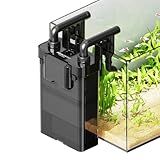 AQUASMITH Hang on Back Aquarium Filter,Ultra-Quiet Small Canister Filter,Multi-Layered Filtration,Bottom Anti-Dry Burn Motor,Extra-Large Filter (118GPH（for 20-40 Gallon）)