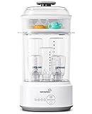 GROWNSY Bottle Sterilizer and Dryer, Compact Electric Steam Baby Bottle Sterilizer (Esterilizador de Biberones), Bottle Sanitizer for Baby Bottles, Pacifiers, Pump Parts