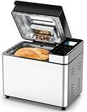 MERIOR 25-IN-1 Bread Maker with Visible Lid | 2lb Automatic Machine, Auto Nut Dispenser, 13-Hour Delay Timer, One-Touch Control & Recipes – Easy Operation, High Success for Homemade Bread