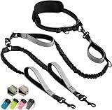 SparklyPets Hands Free Dual Dog Leash, Medium & Large (Gray)