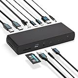 Amazon Basics Thunderbolt4/USB4 Pro Docking Station,2xTBT4,1xHDMI2.1,3xUSB A 3.1,RJ45,Dual Display, Black, 7.86 x 2.95 x 1.23 inches