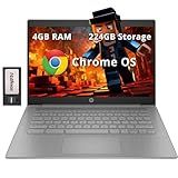 HP Chromebook 14" HD Laptop for Business & Students, Intel Celeron N4120, 4GB LPDDR4, 224GB Storage(64GB eMMC+160GB Docking Station), UHD Graphics, Webcam, Long Battery Life, Chrome OS, Modern Gray