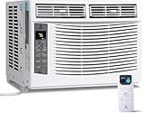 6000 BTU Window Air Conditioner with WiFi, Cools up to 250 Sq. Ft., Energy Saving Window AC Unit with Remote & App Control & Timer Function & Easy Install Kit, Perfect for Small Bedroom, Living Room