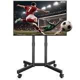 BONTEC Rolling TV Stand for 32-75 Inch TVs, Heavy Duty TV Stand, Black