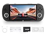 Trimui Smart Pro Retro Handheld Gaming Console Video Gaming Console Dual Joystick Design 4.96 inch 720x1280 IPS Screen 5000mAh Built-in 64G TF Card Portable Game Console Linux System Black