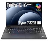 Lenovo ThinkPad E16 Gen 2 Business Laptop (16" FHD+ Anti-Glare, AMD Ryzen 7 7735U (> Intel i7-1355U), 32GB DDR5 RAM, 1TB SSD) Backlit, Fingerprint, 1080p Webcam, Ethernet, Wi-Fi, Win 11 Pro w/ Copilot