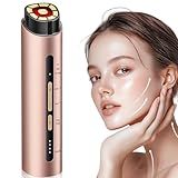 INTEO Microcurren Facial Device, 3 Modes Red Light Therapy for Face and Neck, Skin Care Facial Massager Perfect Gifts for Women Men(Gold)