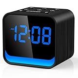 HOUSBAY Wooden Radio Alarm Clock - Dimmable Display for at-a-Glance Clock, Sleep-Friendly Light, Natural Alarm & Premium FM Radio for a Gentle Wake-Up