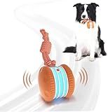 QGI Interactive Dog Ball, Random Path Electric Automatic Moving and Rolling Dogs Toy with Rope for Small Medium Large Dogs, Motion-Activated Dog Stimulation Toy for Boredom Relief (Orange)