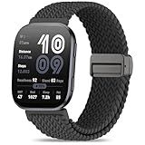 Oanux 22mm Magnetic Braided Nylon Compatible with Amazfit Bip 6/Amazfit Bip 5 Watch Band, Breathable Soft Sport Wristband Replacement for Amazfit Helio & GTR 4/3 Pro/3/2/2e/47mm Men Women