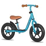 JOYSTAR 10 Inch Toddler Balance Bike 2 Year Old Push Bicycle with Footrest 10" Glider Bikes Toddler Bike Training Bicycle Birthday Gifts for 2-4 Boys Blue