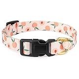 Handmade Dog Collar for Small Medium Large Dogs,White Peach with Pendant Fall and Winter Fashions Dog Collar (Small)