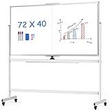 maxtek Rolling Whiteboard, 72x40 Large Double-Sided White Board Dry Erase on Wheels, Giant Magnetic White Board Standing for Office, School, Home Office, Homeschool(72 x 40)