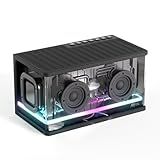 RK ROYAL KLUDGE SH100 Bluetooth Speaker, 40W Dynamic Driver with Enhanced Bass, Wireless Stereo Sound Portable Desktop Speaker, RGB Lights, Fast Charging, TWS Pairing for 360° Audio, Black