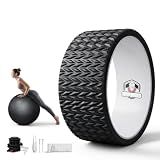 HAPBEAR Yoga Wheel Set with Exercise Ball, 12'' Back Roller Wheel for Back Pain Relief, Foam Roller for Back Stretching, Physical Therapy & Muscle Massage
