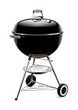 Weber Original Kettle Charcoal Grill, 22-Inch, Black – Classic Outdoor BBQ Grill with One‑Touch™ Cleaning System & Precise Temperature Control Dampers