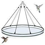 FoldTier 1 Pieces Universal Wild Bird Seed Catcher Hanging Hoop Platform Bird Seed Catcher Tray for Hummingbird Feeders Bee Feeder Outdoor Garden Accessories (30 Inch)