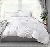 Utopia Bedding Duvet Cover Queen Size - 3 Piece with Zipper Closure - 1 Comforter Cover 90X90 Inches & 2 Pillow Shams 20X26 Inches (White) Comforter Not Included