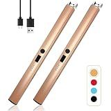 2 PCS Candle Lighter,Windproof Flameless Rechargeable Electric Lighter