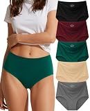 UEKUEKMY Cotton Panties for Women High Waisted Women's Underwear Breathable Full Coverage Ladies Briefs 5 Pack