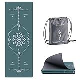 Avoalre Yoga Mat Foldable - Textured Non Slip Exercise Mat -Travel Lightweight Hot Yoga Mat with Carry Bag for Pilates & Home Workouts (72"L x 32"W x 3mm Thick), Green