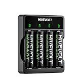 Rechargeable AA Batteries with Charger, High Capacity 2800mAh Ni-MH Double A Battery, 4 Count