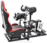 Marada Modular Flight Racing Simulator Cockpit, Both the Flight Sim Cockpit and The Racing Sim Cockpit, Fit for Logitech,for Thrustmaster,for Honeycomb Alpha Bravo,Excluding Electronic Devices